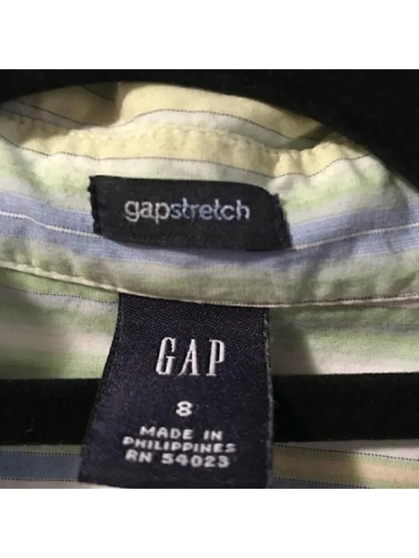 GAP Women’s‎ Striped Button Up Shirt 3/4 Sleeve Casual Blouse - Image 5