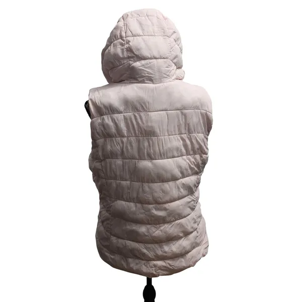 New York Company‎ Light Pink Hooded Puffer Vest Women's Size L Sherpa Lined - Image 3