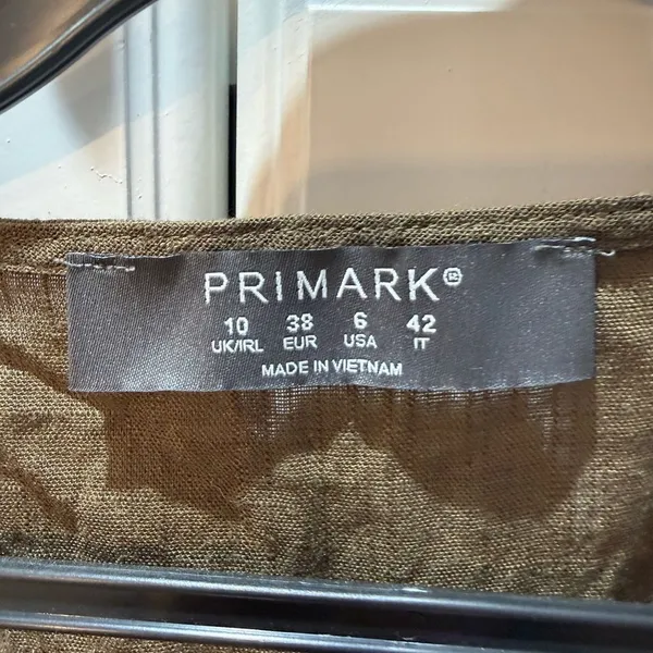 Primark sleeveless Khaki linen blend top 6 - Image 4