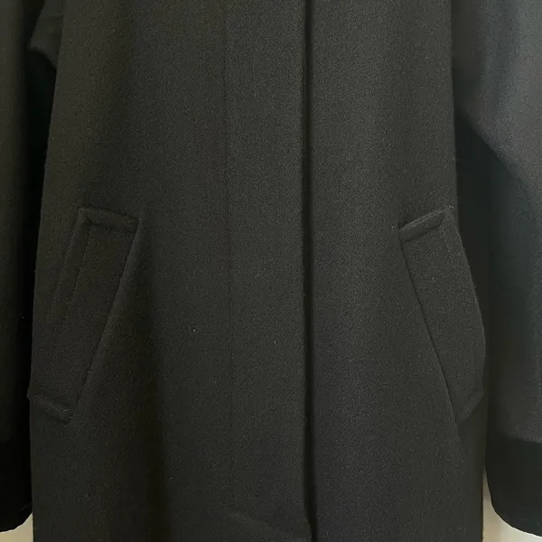 vintage Sophisticated Black Trench Coat with Timeless Design 42” length - Image 6