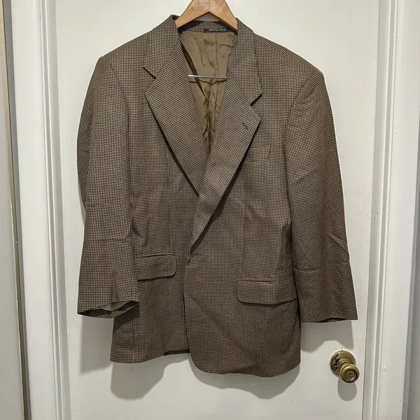 Lubiam Blazer Sports Coat Jacket Men's 50R Wool/Silk Plaid‎ Made In Italy - Image 12