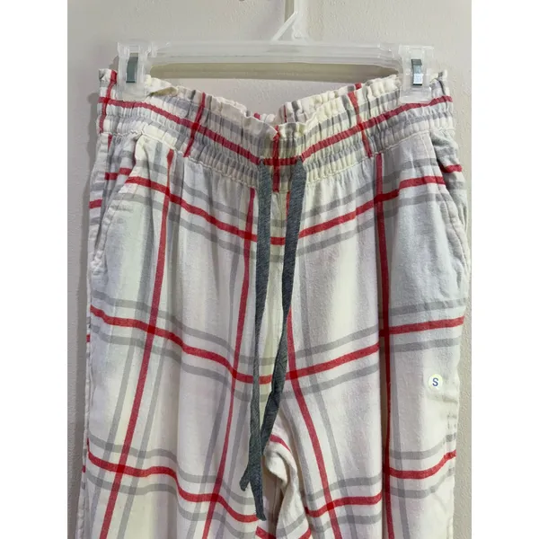 Aerie Women Red Gray Plaid Pajama Jogger Pants Sleepwear 4216-125 Small NEW - Image 4