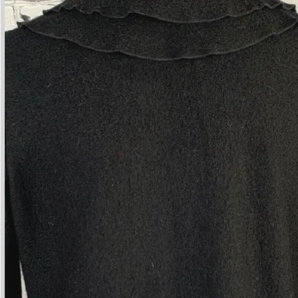 Pendleton Black Wool Jacket Women’s Button Front Ruffle Collar Classic Size Med - Image 11