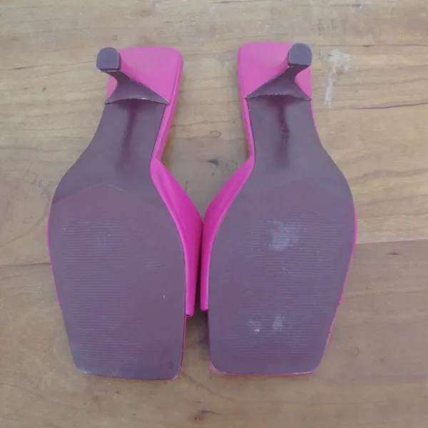Zara Pink Open Toed Mule Heels Size 36 - Image 3