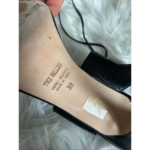 The seller vero cuoio black straps heels with long straps size 38 or 7.5 open to - Image 4