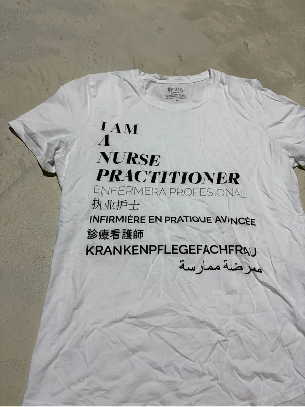 Figs I Am A Nurse Practitioner Graphic Tee White medium - Image 2