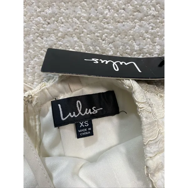 Lulus Zenith Cream Lace Maxi Dress NWT Size XS Halter Full Length Bridal Gown - Image 15