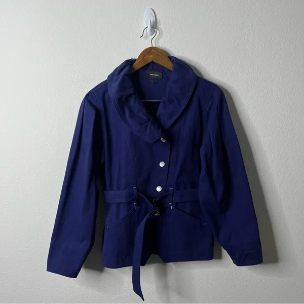 Isabel Marant Blue Dipazo Belted Denim Jacket‎ Womens Size 34 / US XS / 2 - Image 7