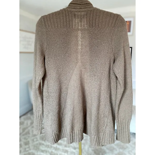 Sonoma Life Style Knit Cardigan Taupe Open Front Cozy Layering Neutral Cozy Soft - Image 3