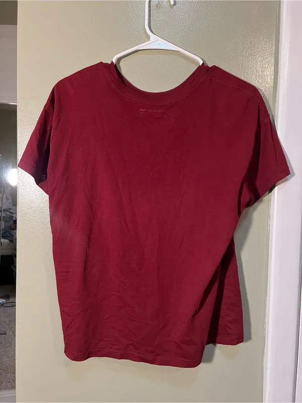 American Giant Women's Size XS T-Shirt Crewneck Short Sleeve Burgundy‎ Cotton - Image 5