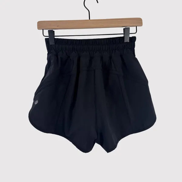 Lululemon Womens Shorts Black Track That High Rise Lined Athletic Stretch Size 4 - Image 4