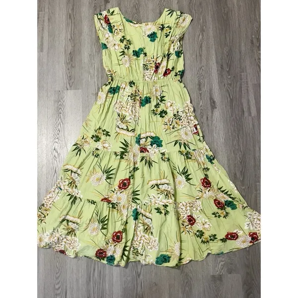 Floral Boho Maxi Dress Smocked Waist Tiered Ruffles Wedding guest Garden Party S - Image 8