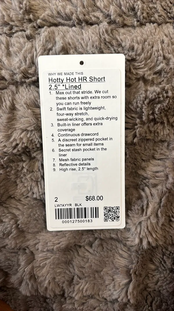 Hotty Hot HR Shorts Lululemon 2.5" Black - Image 3