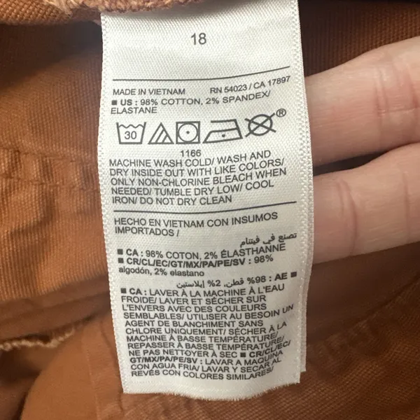 Old Navy High Rise Wide Leg Pants Burnt Rust Orange Retro Boho Women's 18 x 25 - Image 4