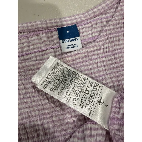 NEW Old Navy Smocked Top Women Small Cottage Prairie Vacation Travel Lightweight - Image 3