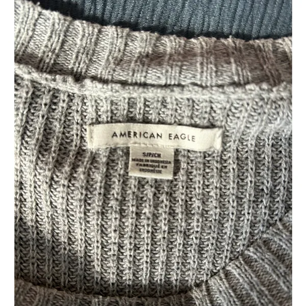 American Eagle Blue and Gray Sweater - Small - Image 4