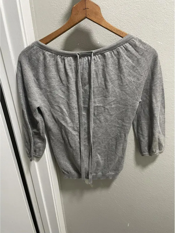Juicy Couture Sweater Women S Gray Cardigan 3/4 Sleeve - Image 3