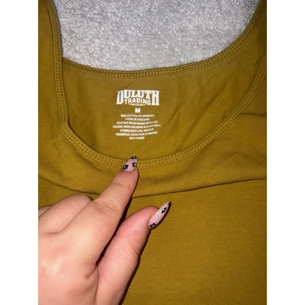 Duluth Trading Co. Tank Womens Mustard Yellow No-Yank Racerback - Image 4