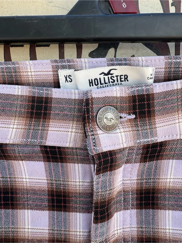 Hollister Black & White Plaid Skinny Pants - Image 3