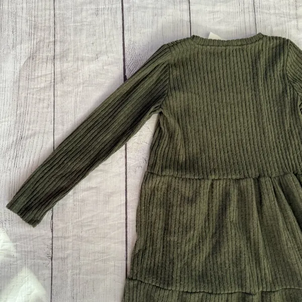 CENY Nordstrom Rack NWT size XS dark green tiered long sleeve A line dress - Image 11