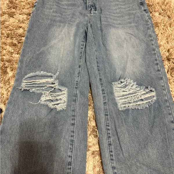 Blue Distressed Jeans Size M - Image 2