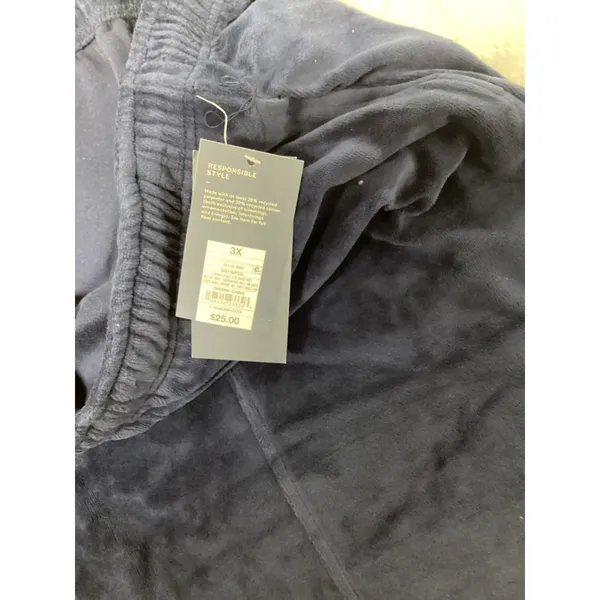 Universal Thread Navy Blue Velour Wide Leg Lounge Pants Women 3X New With‎ Tags - Image 3