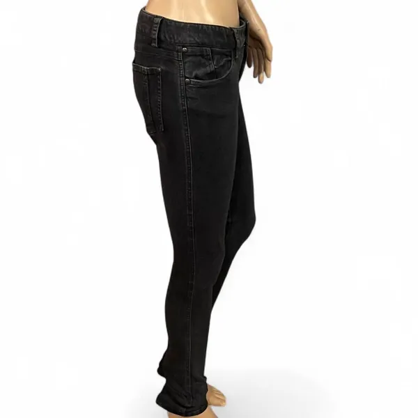 Alice + Olivia Black Low-rise Skinny Jeans Size 2 Boho Style EUC - Image 4