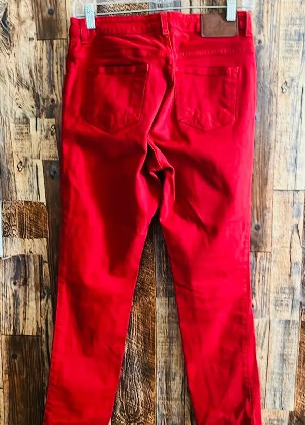 Pzie red jeans women size 6 length 38 inseam 29 rise 10 - Image 2
