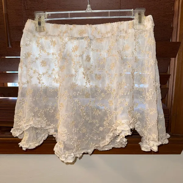 NWT $68 Anthropologie Ivory-Colored Lace Detailing Mini Pull-On Skirt XS - Image 6