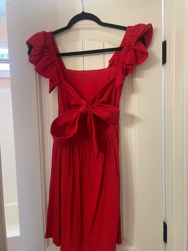 Mini Red Dress - Image 4