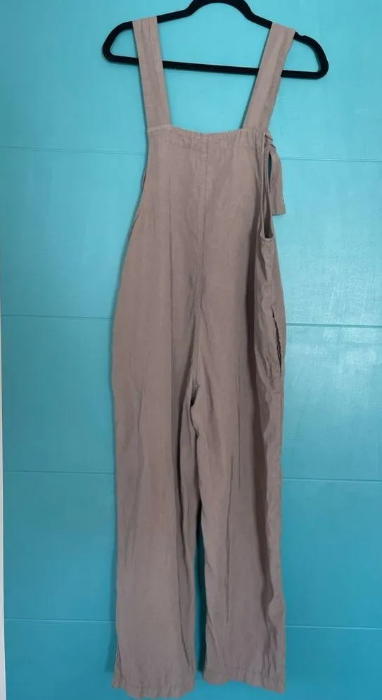Forever 21 🌿EUC Women’s Adjustable Tie Overalls Beige Size Small Boho Style🌿 - Image 5