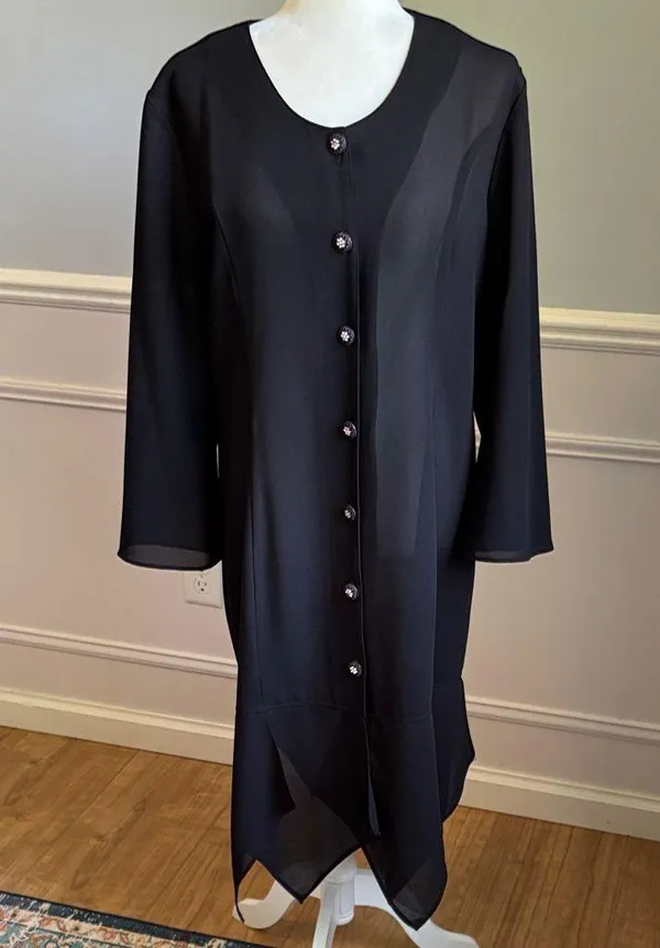 Dark Academia Vintage Chiffon Shirt Dress Witchy Whimsigoth Vampy Dolce Sz Med - Image 5
