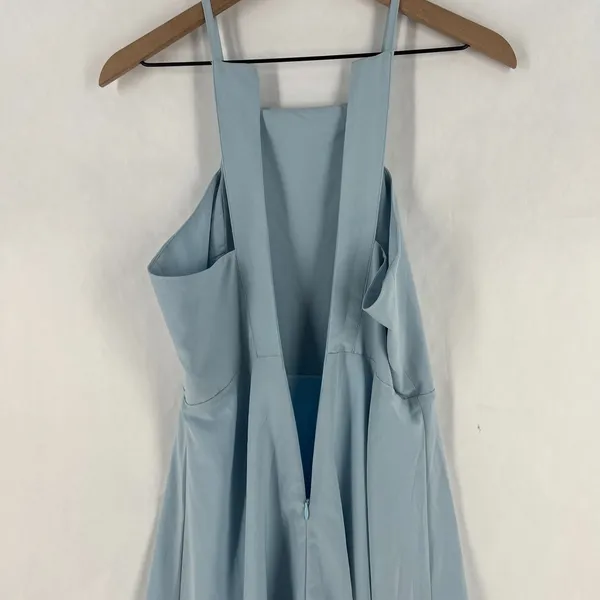 Lulus Call to Charms Mini Dress Womens M Light Blue‎ Stretch Racerback Back Zip - Image 9