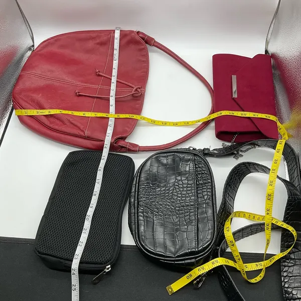 Tignanello‎ Bag, Debut Red Clutch, Croc Embossed Crossbody, Black Pouch - Image 2