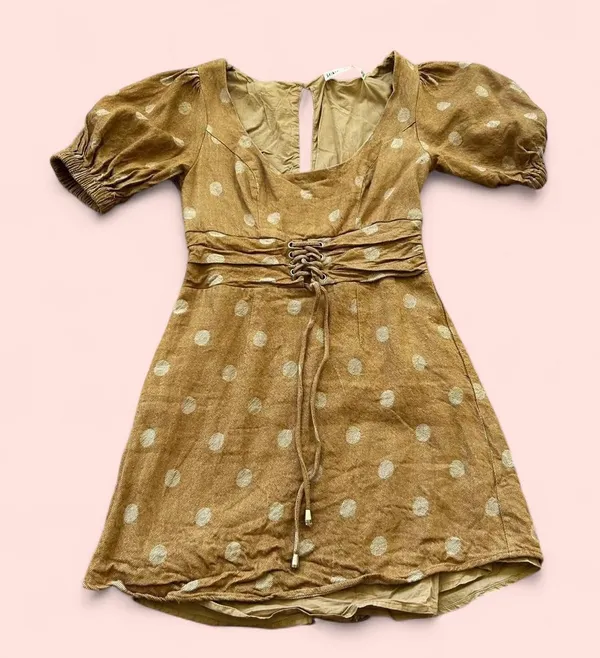 Linen Polka Dot Dress - Image 2