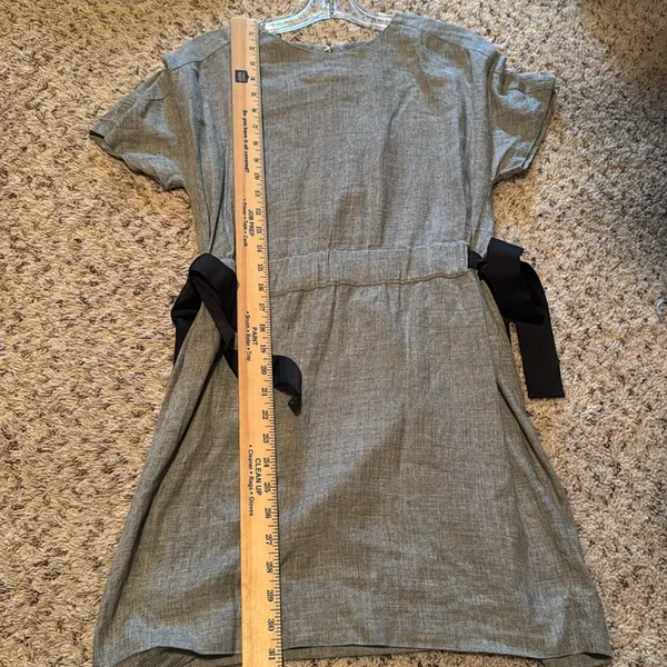 Zara TRF collection Gray Shift Dress With‎ Black Ribbon Sides, Small - Image 6