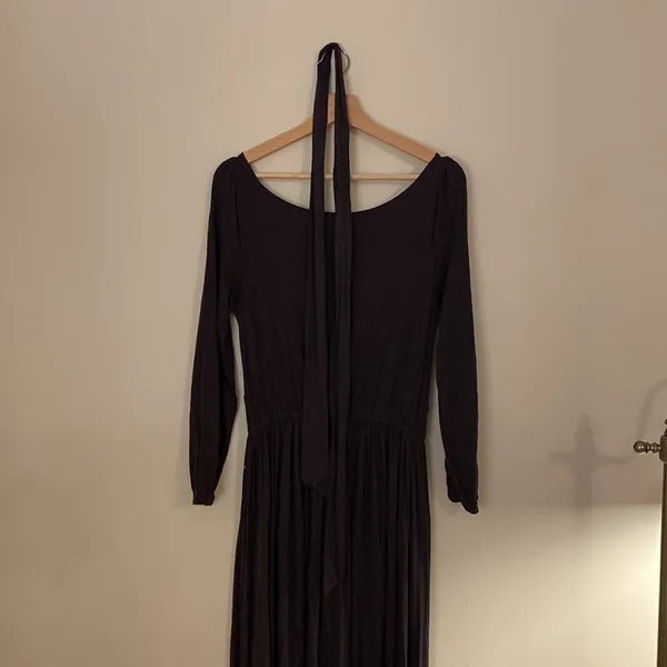 Joyfolie Dress Black High-Low Long Sleeve Maxi Size Small - Image 7