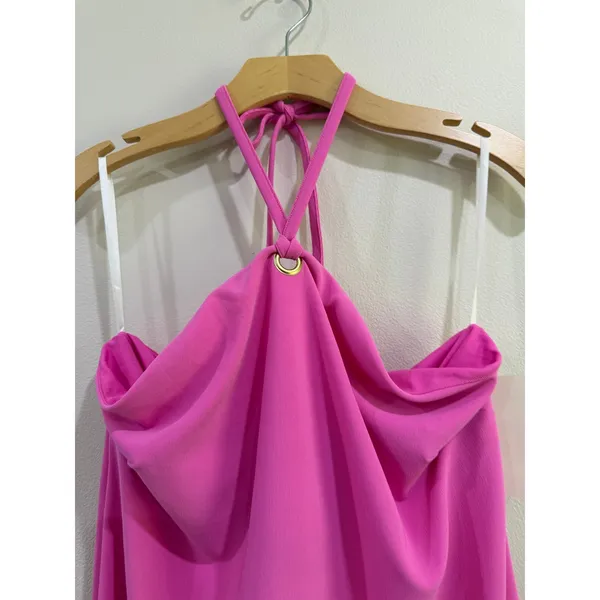 Boston Proper Pink Halter Bodycon Cocktail Dress Size‎ Medium - Image 3