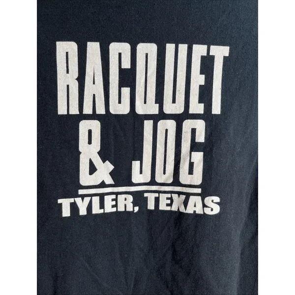 Gildan Racquet & Jog Tyler Tx T-Shirt Women's XL Black Short Sleeve Top - Image 9