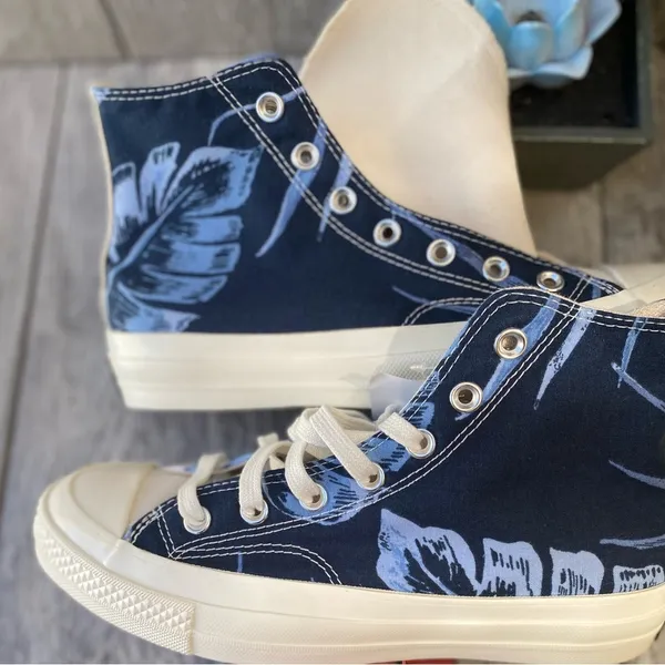 Converse Chuck Taylor high top all star Hawaiian tropical print sneakers sz 7.5 - Image 9