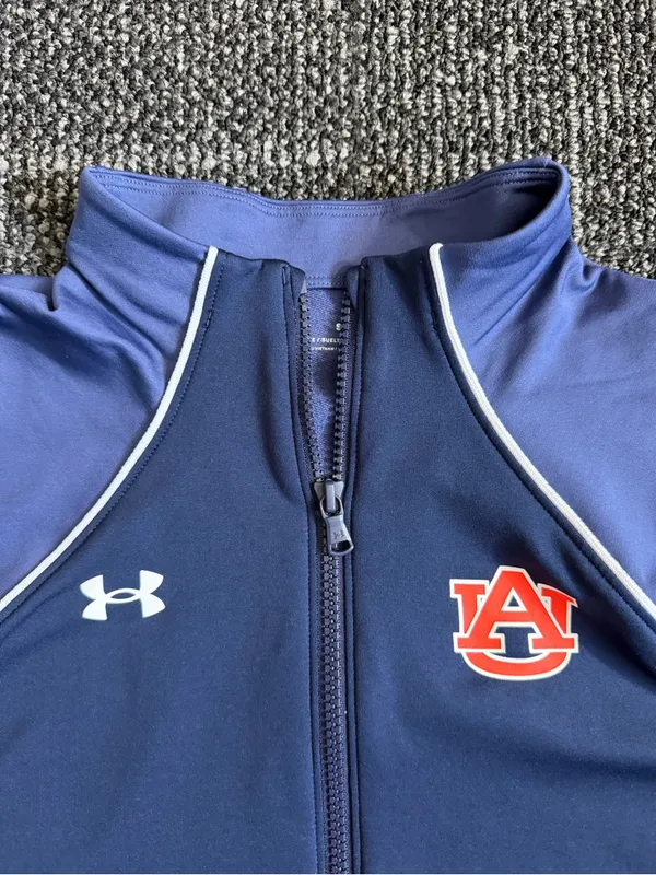 Under Armour Auburn Tigers Motion Full Zip Fleece Jacket Small Loose Fit - Image 2