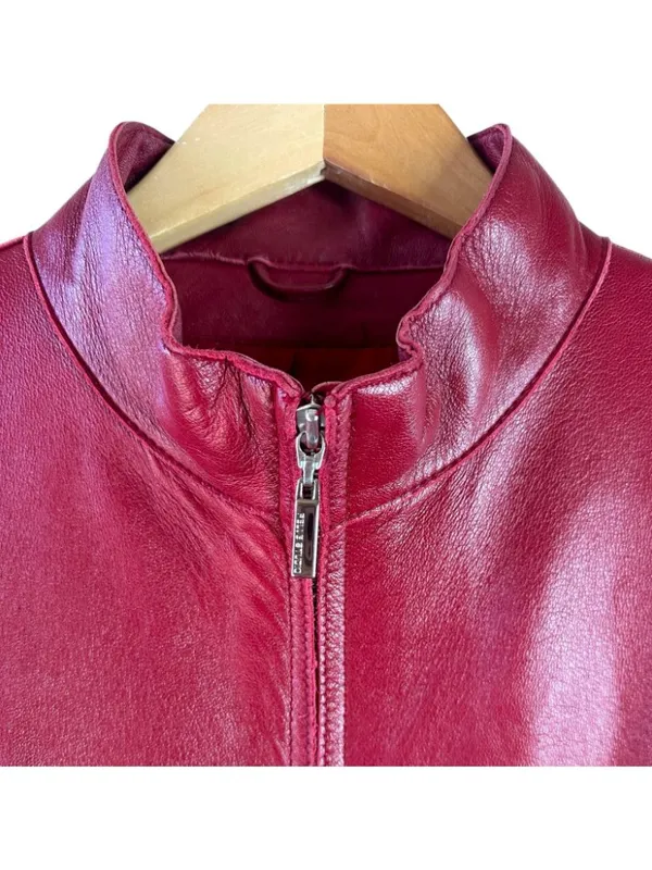 Wilsons Leather Pelle Studio Womens XL Red Genuine Leather Zip Jacket Y2K - Image 3