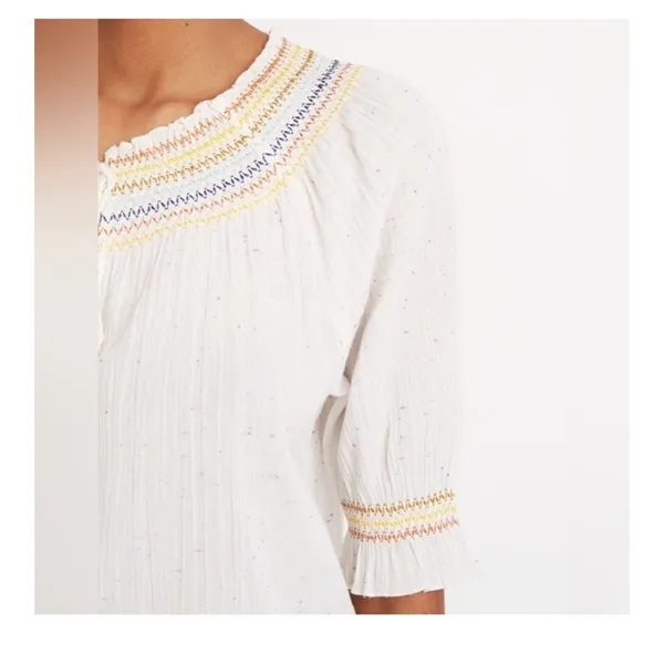 $82 Madewell Rainbow Smocked Peasant Top M - Image 6