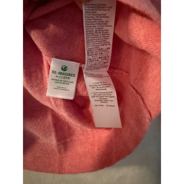 J.Crew Teddie Sweater Womens Medium Pink Cotton Wool Blend Crewneck F5199 FA21‎ - Image 4