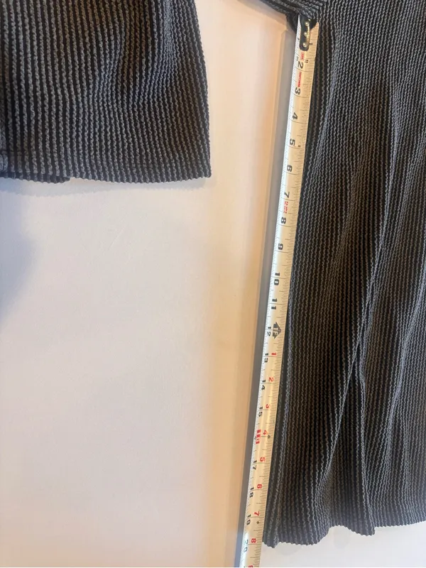 7th RAY Striped Ribbed Tank‎ Jumpsuit in Black & Grey Cropped with Pockets - Image 6