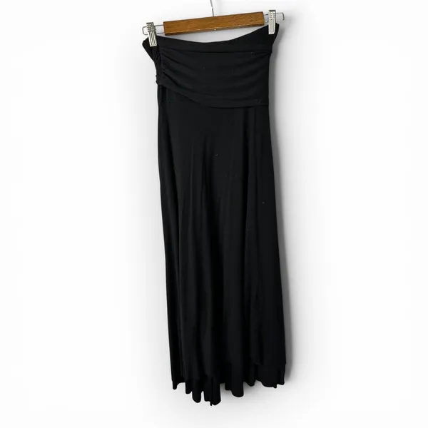 Elan Convertible Maxi Skirt Dress Black Tie-Front Size Large Minimalist Boho - Image 2