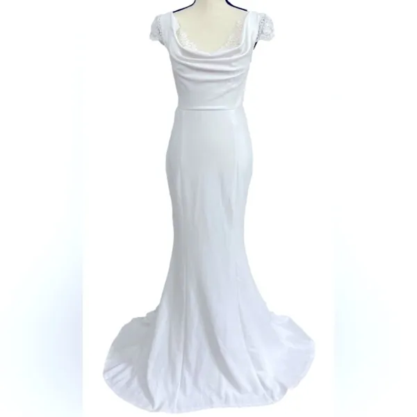 LULU's Bridal Wedding Chic Modern Sexy Elegant Lace Mermaid Trumpet Gown NWOT - Image 5