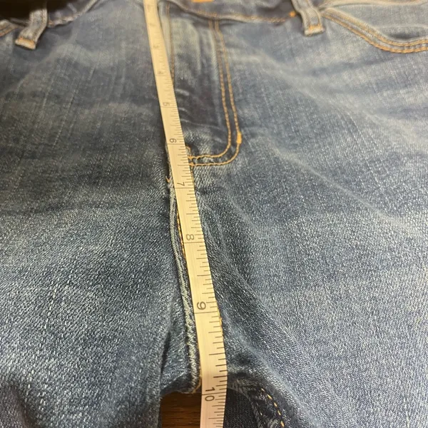 Abercrombie & Fitch High Rise The Flare Denim blue medium wash 10 regular length - Image 6