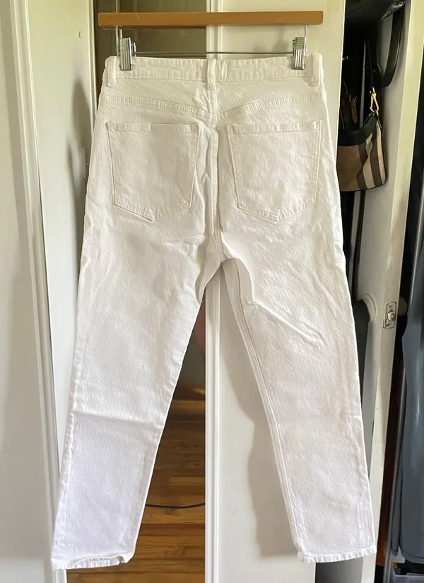ZARA White Straight Leg Jeans - Image 4
