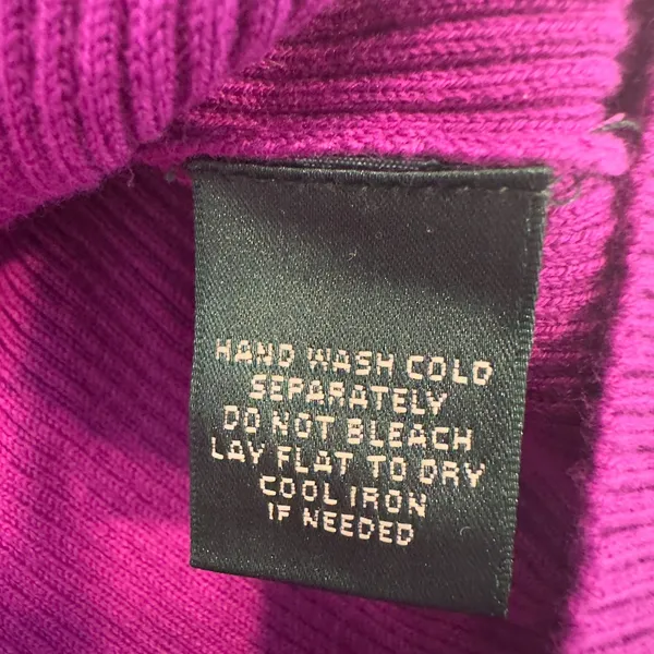Lauren Ralph Lauren Size-XL Women's Sweater Hot Purple‎ Turtleneck Logo - Image 7